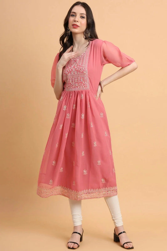 Pink Georgette Kurti NCKR11112100