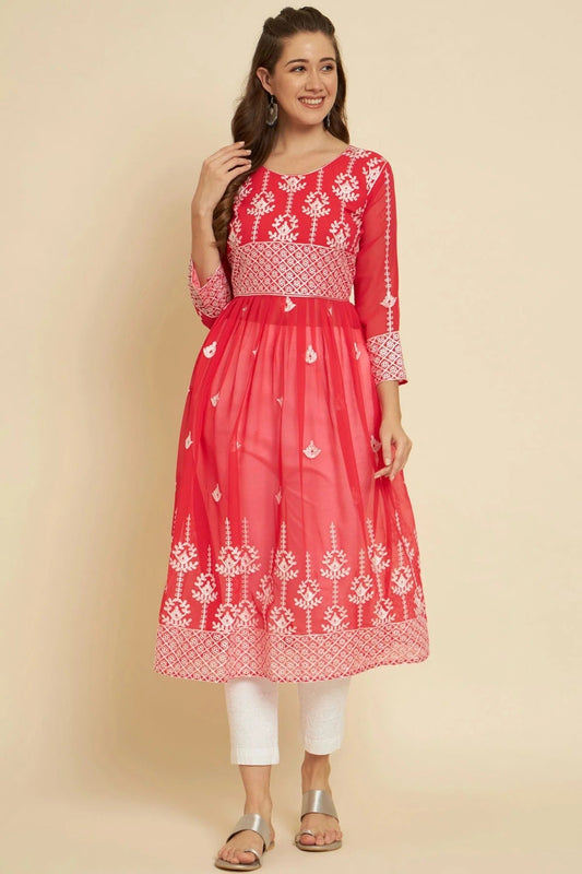 Pink Georgette Kurti NCKR11112182