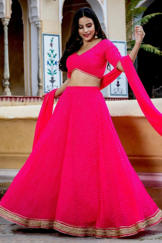 Pink Georgette Lehenga Choli NCLC10110115