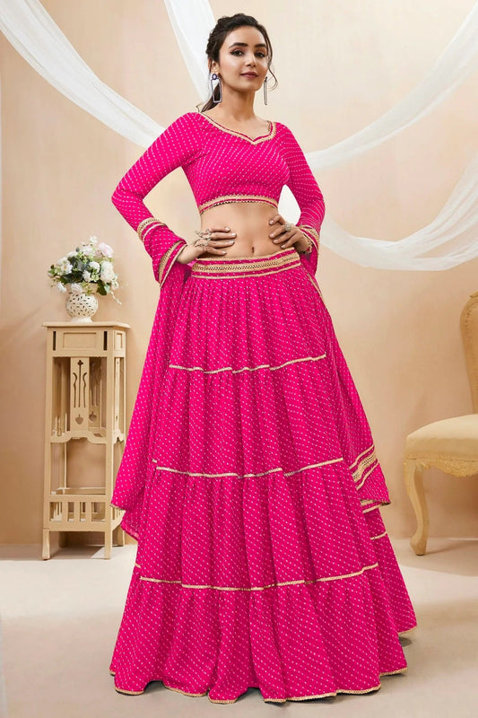 Pink Georgette Lehenga Choli NCLC10110128