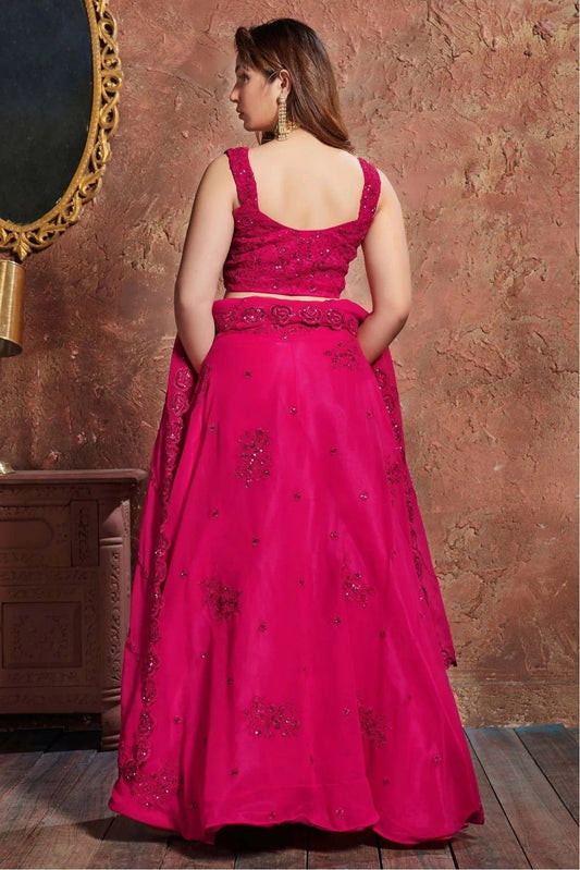 Pink Georgette Lehenga Choli NCLC10110284