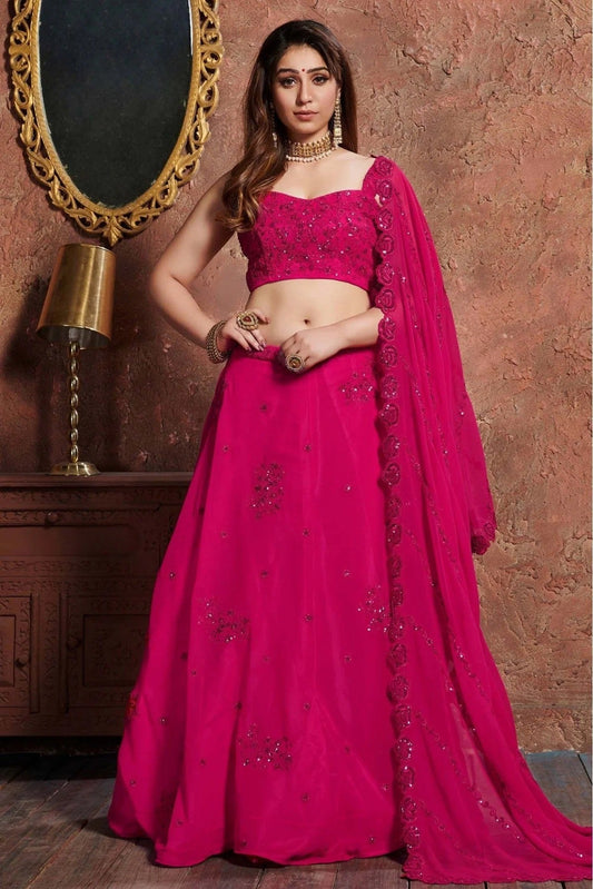 Pink Georgette Lehenga Choli NCLC10110284