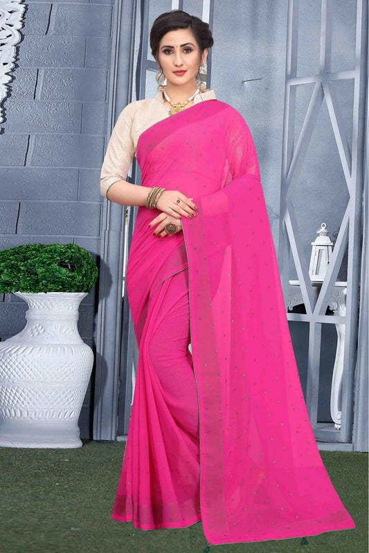 Pink Georgette Party Wear Saree NCSD11210681