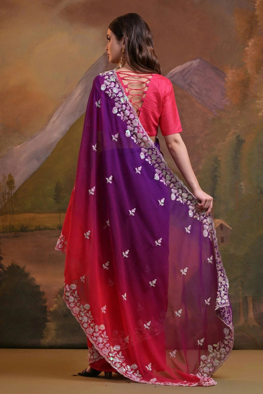 Pink Georgette Saree NCSD11112434