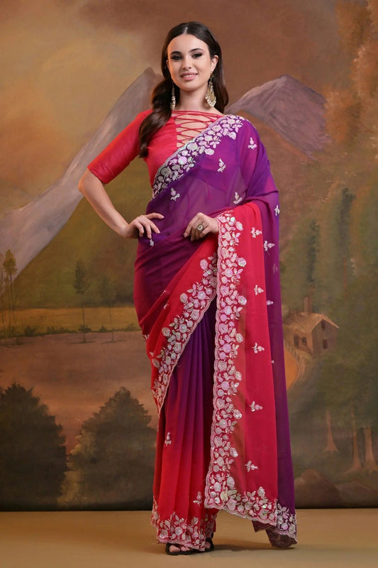 Pink Georgette Saree NCSD11112434