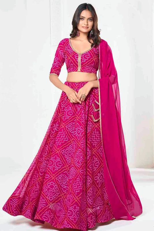Pink Georgette Semi Stitched Lehenga Choli NCLC11710109