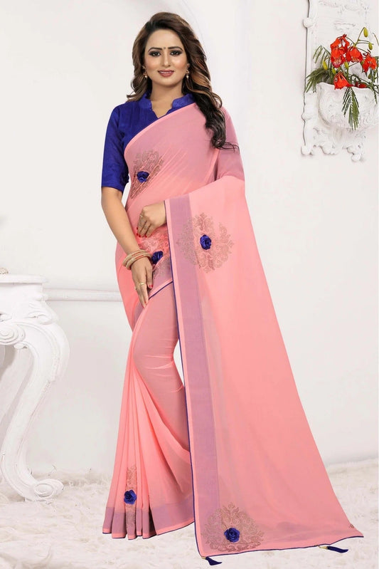 Pink Georgette Traditional Saree NCSD11210666