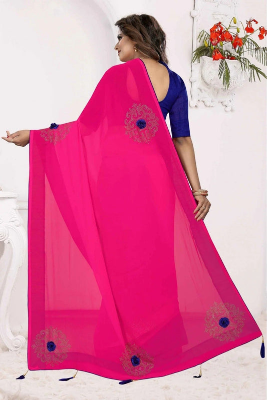 Pink Georgette Traditional Saree NCSD11210668