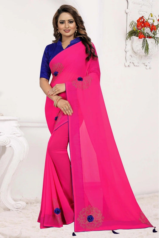 Pink Georgette Traditional Saree NCSD11210668
