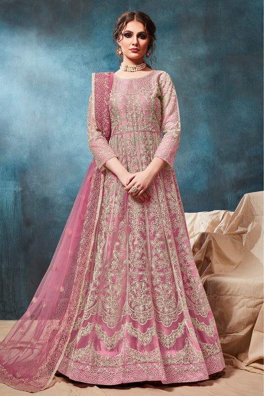 Pink Net Anarkali Suit NCSM10510315