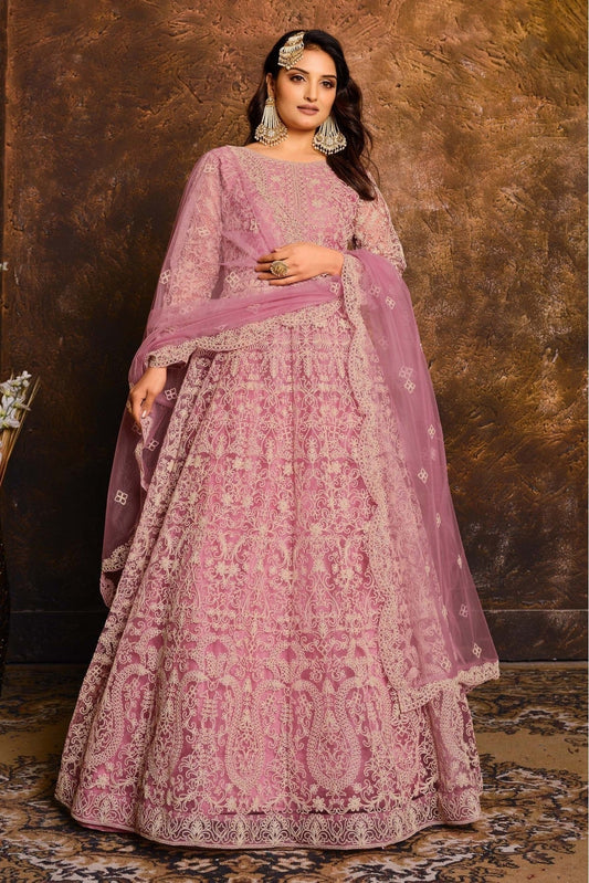 Pink Net Anarkali Suit NCSM10510324