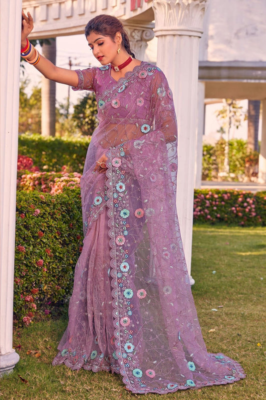 Pink Net Designer Saree NCLC11210451