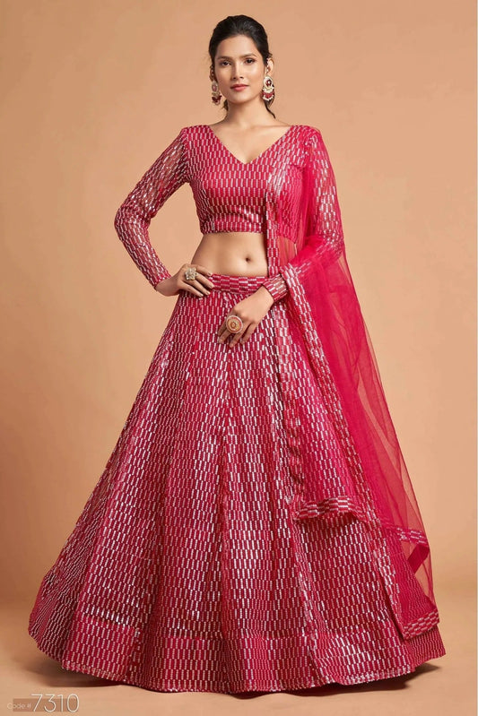 Pink Net Lehenga Choli NCLC10110352