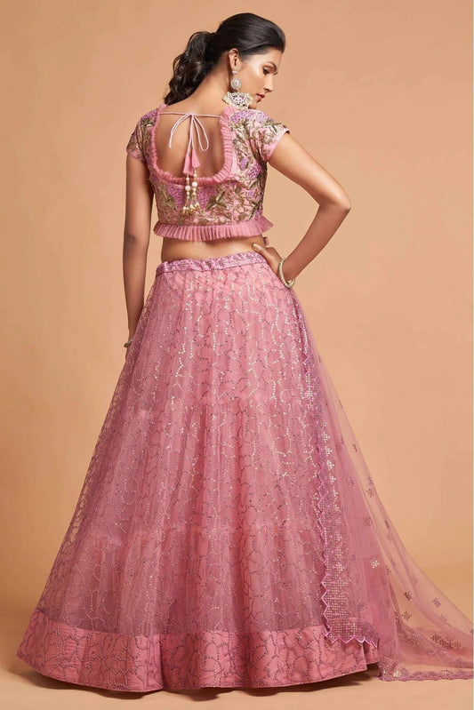 Pink Net Lehenga Choli NCLC10110355