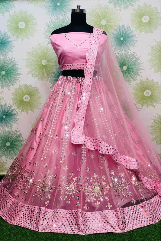 Pink Net Lehenga Choli NCLC10210142