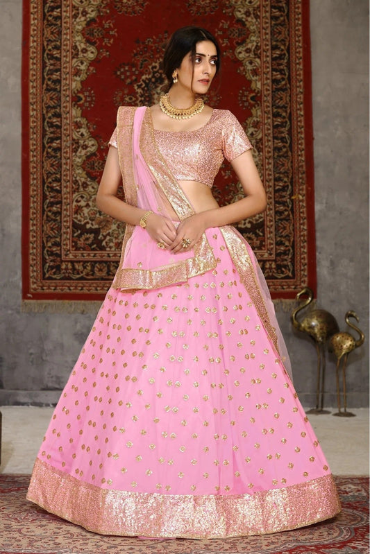 Pink Net Sequence Lehenga Choli NCLC11510138