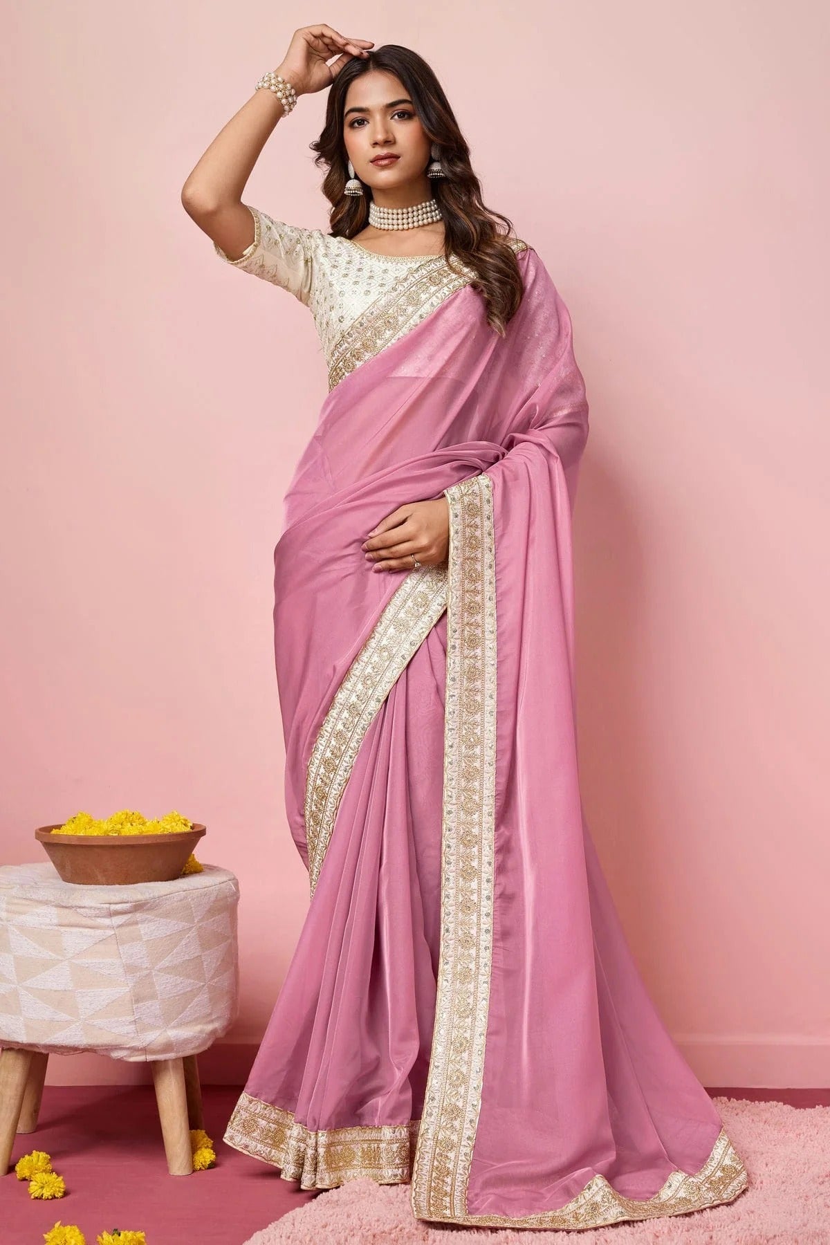 Pink Organza Designer Saree NCSD11112211