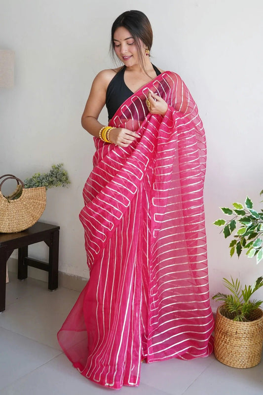 Pink Organza Saree NCSD11112466
