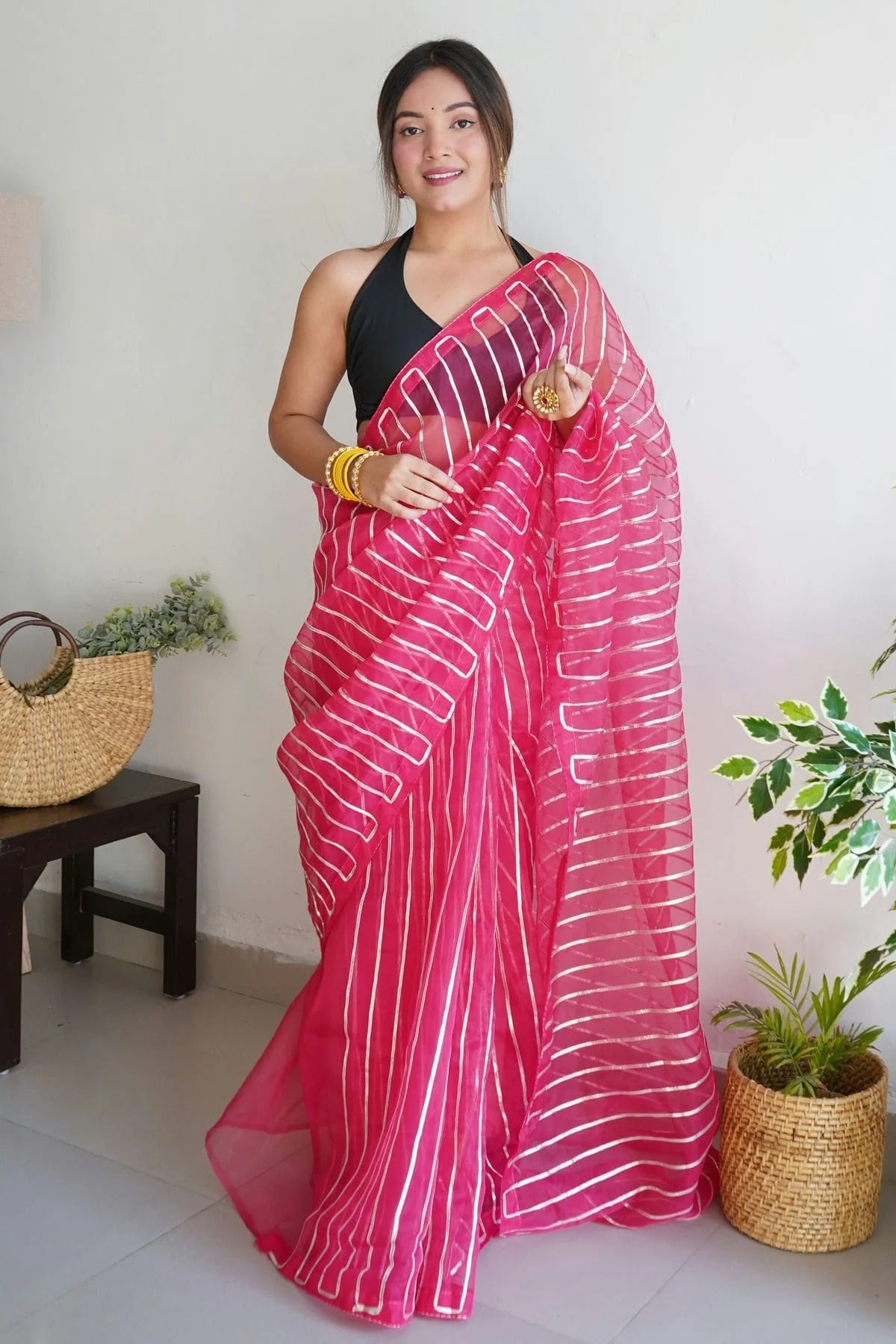 Pink Organza Saree NCSD11112466