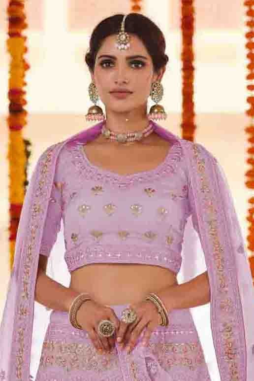 Pink Organza Thread Lehenga Choli NCLC10810428