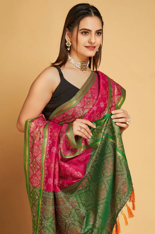 Pink Patola Silk Saree NCSD11112567