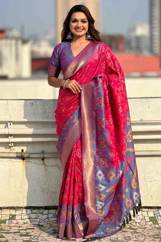 Pink Patola Silk Traditional Saree NCSD11111132