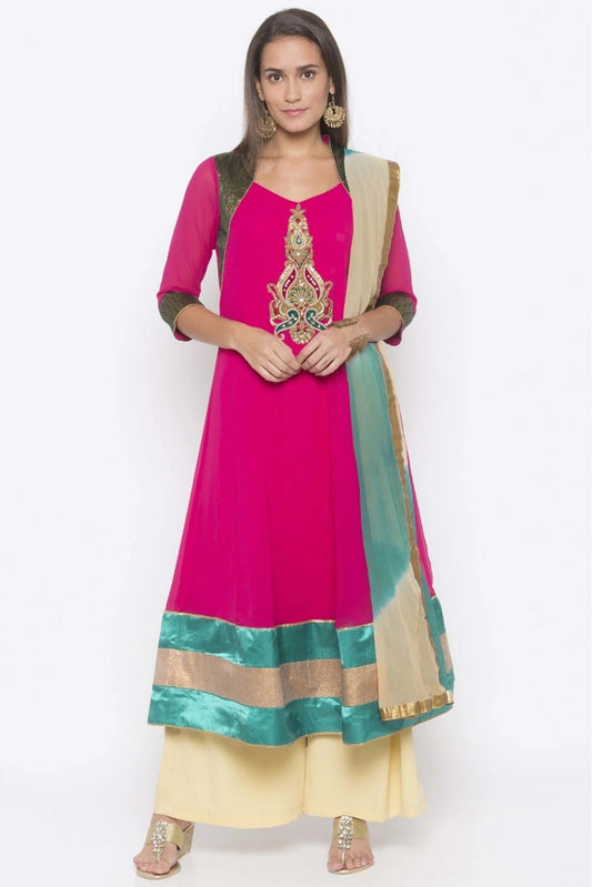 Pink Plus Size Georgette Embroidery Anarkali Suit NCSS10710644