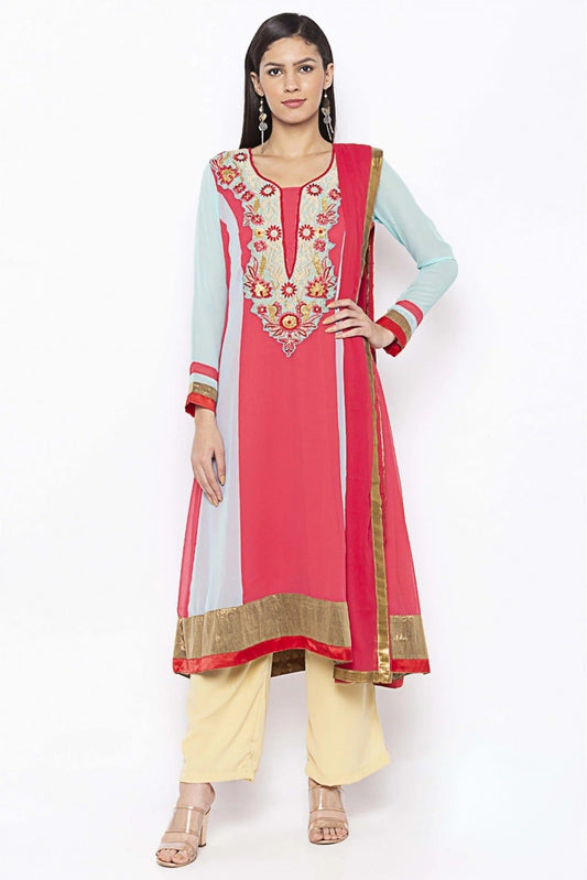 Pink Plus Size Georgette Embroidery Anarkali Suit NCSS10710646