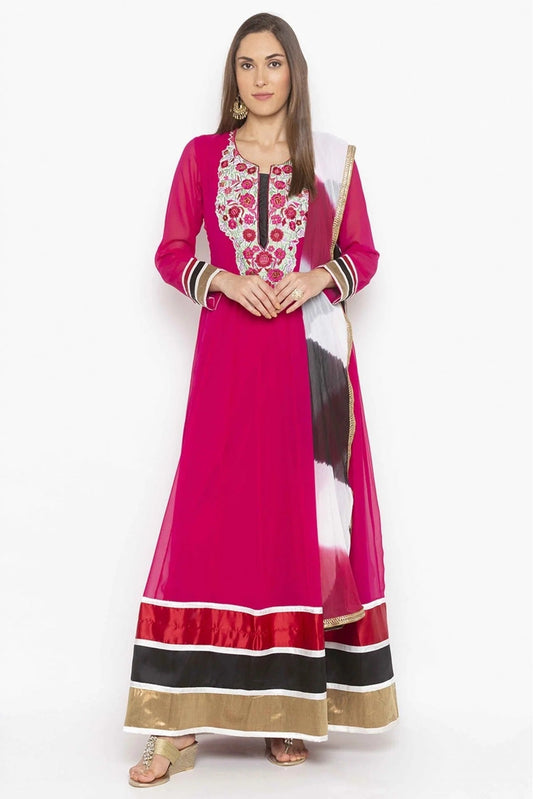 Pink Plus Size Georgette Embroidery Anarkali Suit NCSS10710662