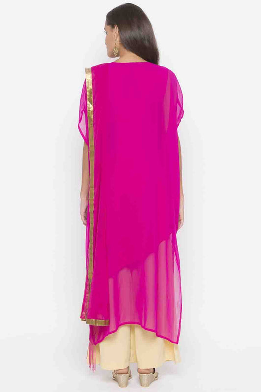 Pink Plus Size Georgette Embroidery Palazzo Pant Suit NCSS10710652