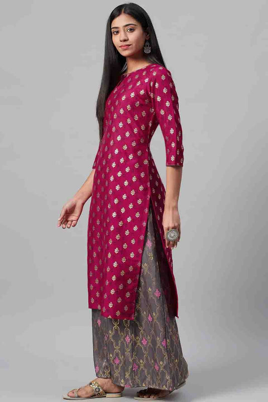 Pink Plus Size Poly Silk Party Wear KurtiSet  NCKR10610119