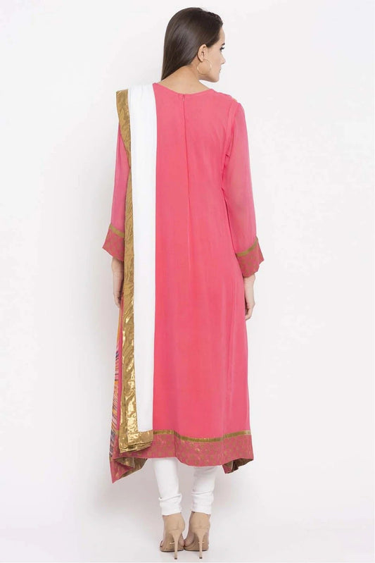 Pink Plus Size Stitched Faux Georgette Embroidery Churidar Suit NCSS10710500
