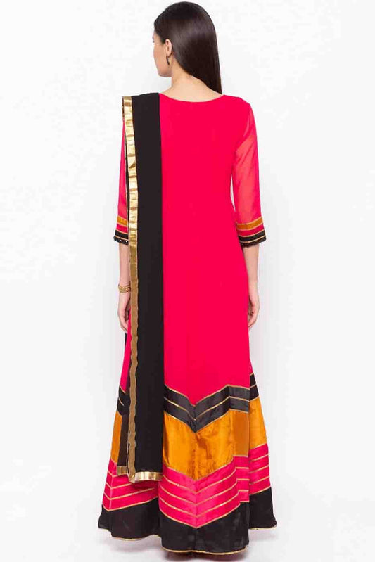 Pink Plus Size Stitched Georgette Embroidery Anarkali Suit NCSS10710516