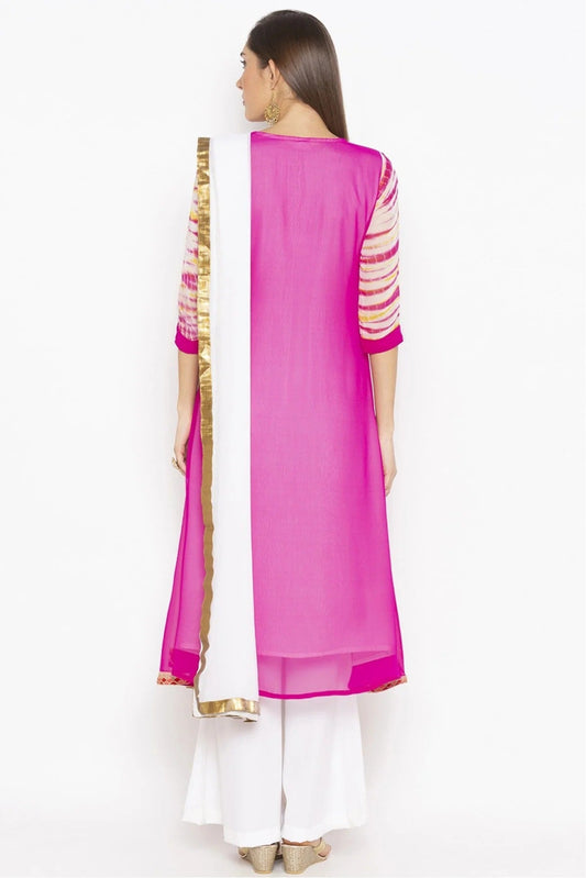 Pink Plus Size Stitched Georgette Embroidery Palazzo Pant Suit NCSS10710557