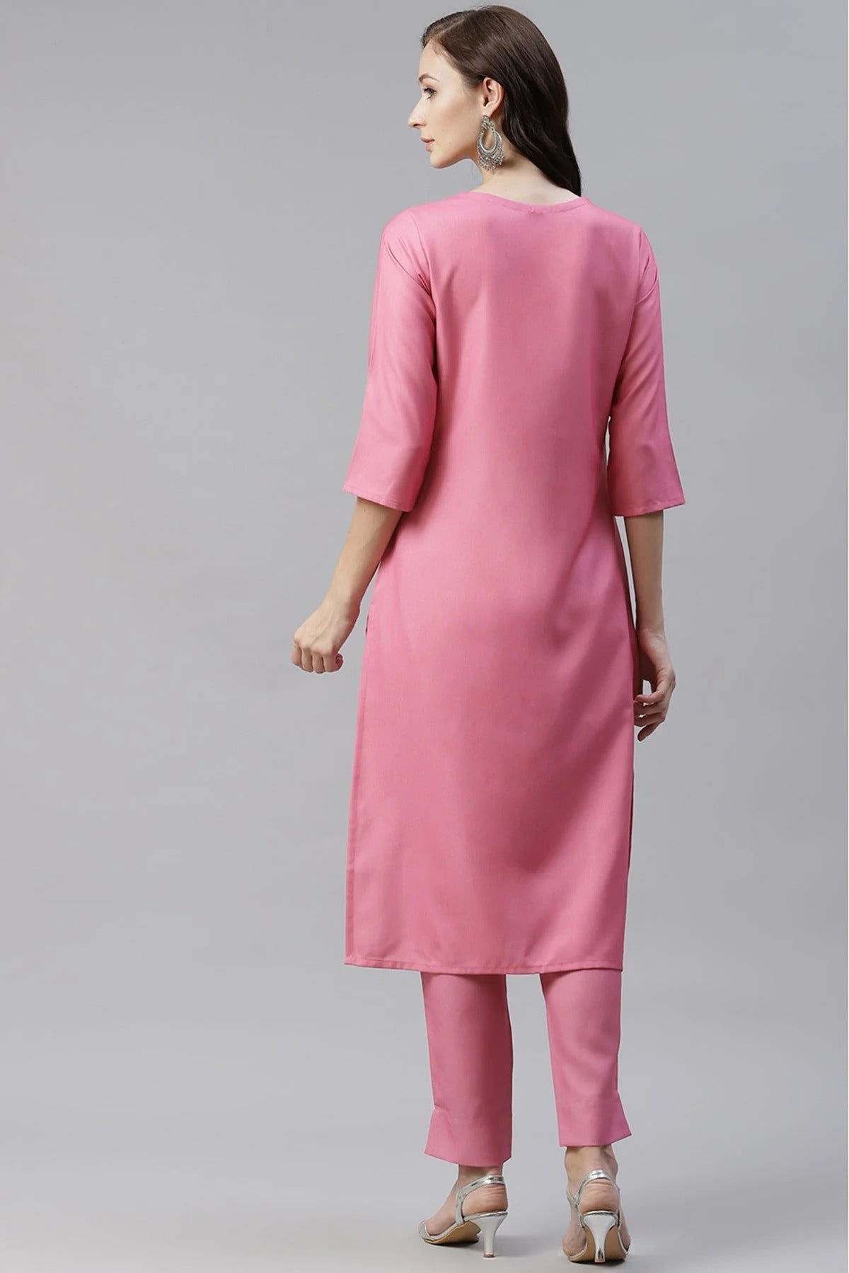 Pink Rayon Digital Print Kurti NCKR10610212