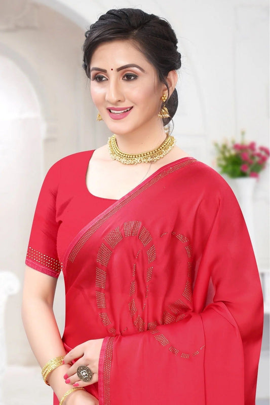 Pink Satin Designer Saree NCSD11210723