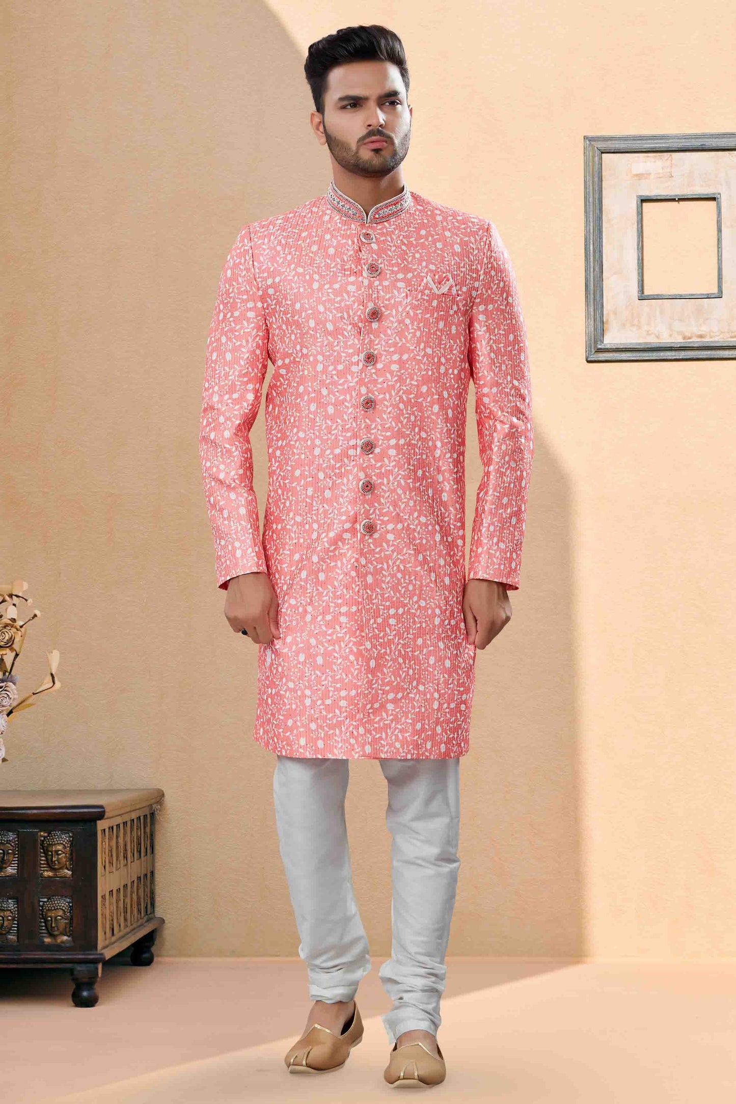 Pink SherwaniIn Silk NCSH10410507