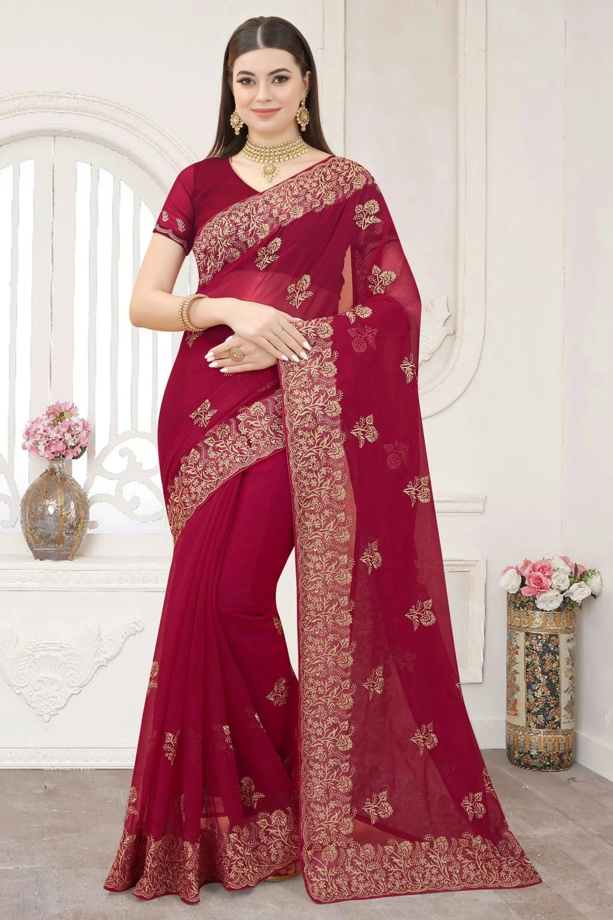 Pink Silk Designer Saree NCLC11210498