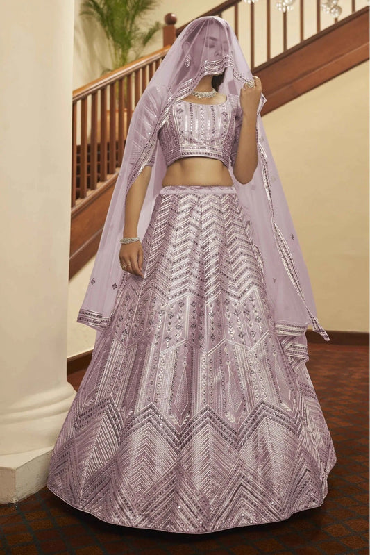 Pink Silk Embroidery Lehenga Choli NCLC11510151