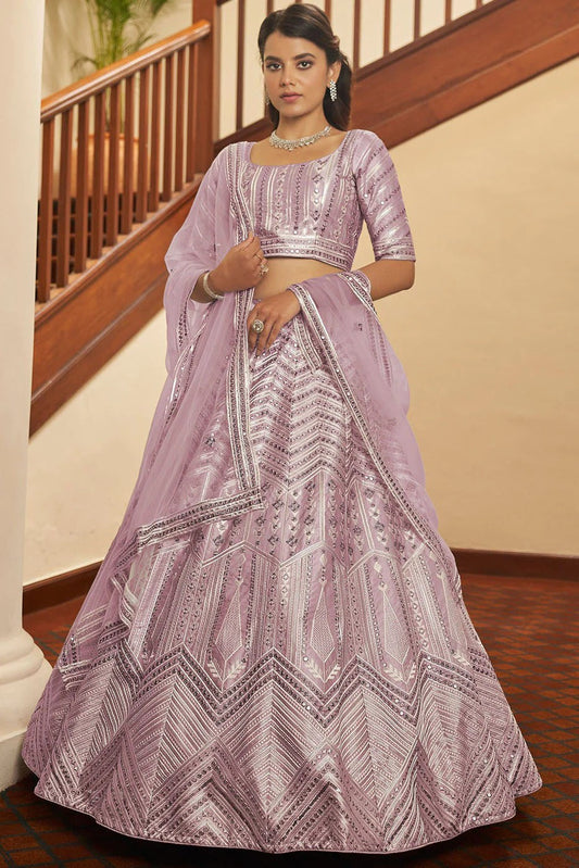 Pink Silk Embroidery Lehenga Choli NCLC11510151