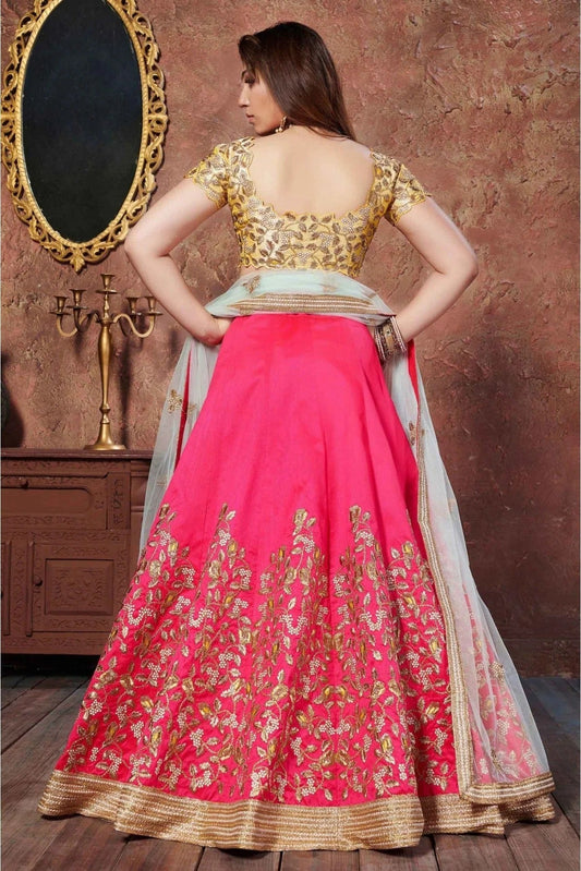 Pink Silk Lehenga Choli NCLC10110282