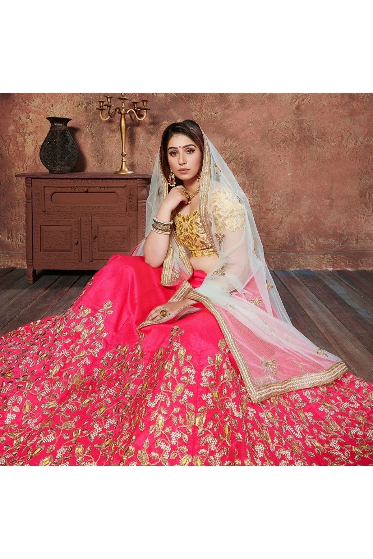 Pink Silk Lehenga Choli NCLC10110282