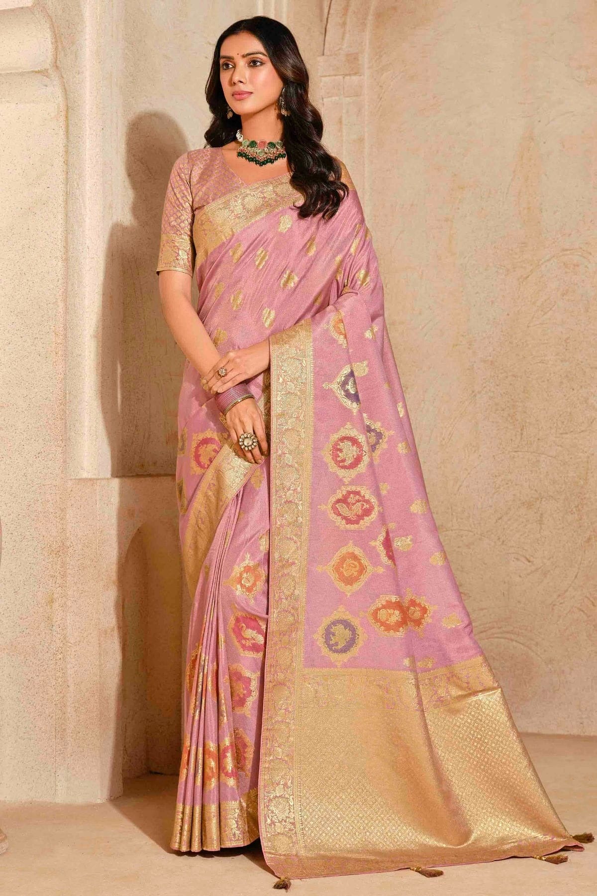 Pink Silk Zari Traditional Saree NCSD11110430