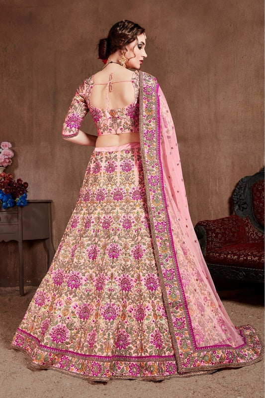 Pink Taffeta Silk Lehenga Choli NCLC10110267