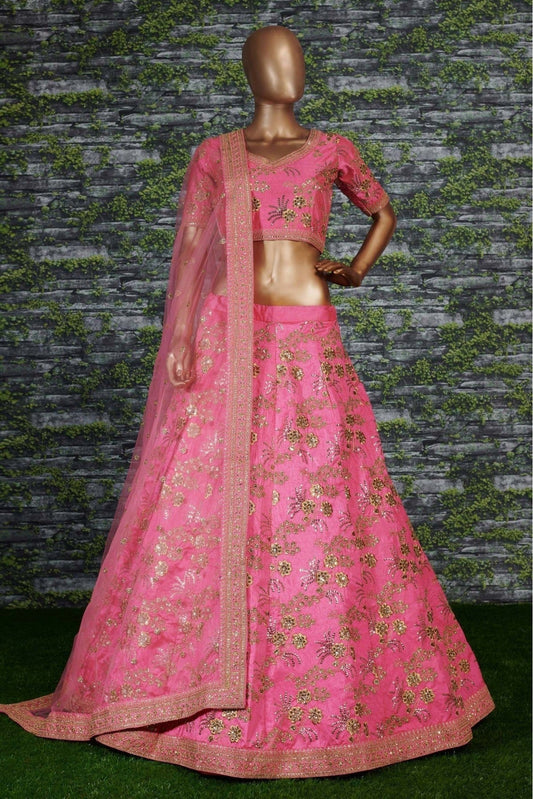 Pink Thai Silk Lehenga Choli NCLC10110294