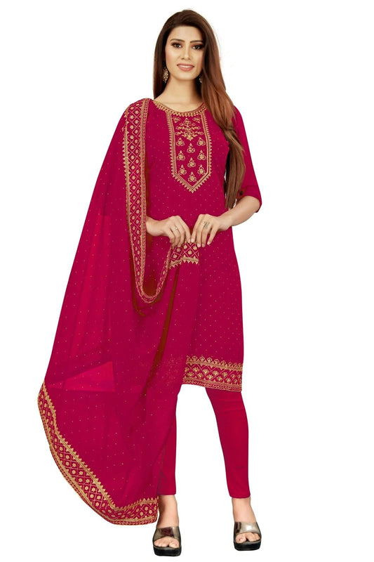 Pink Unstitched Georgette Straight Suit NCUS11610445