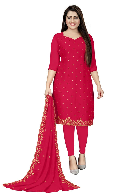 Pink Unstitched Georgette Straight Suit NCUS11610456