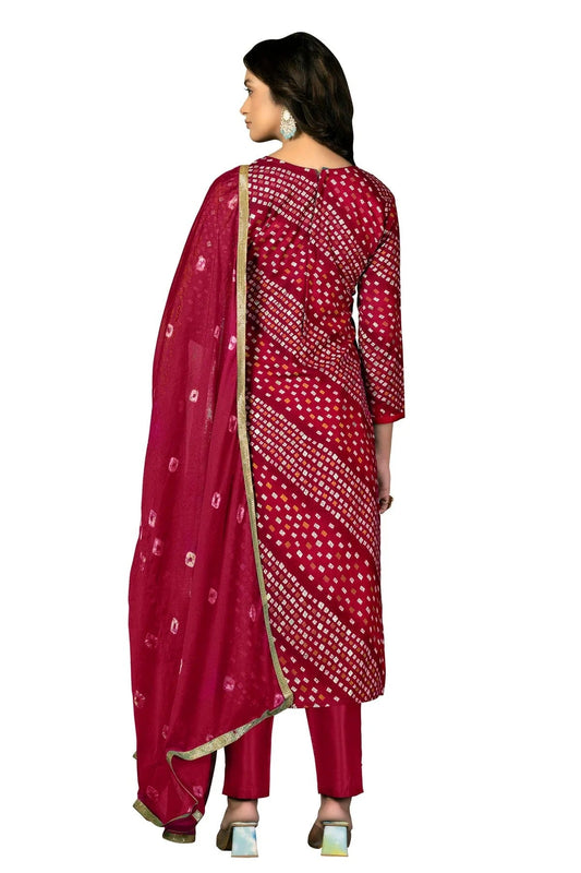 Pink Unstitched Jam Cotton Straight Suit NCUS11610342