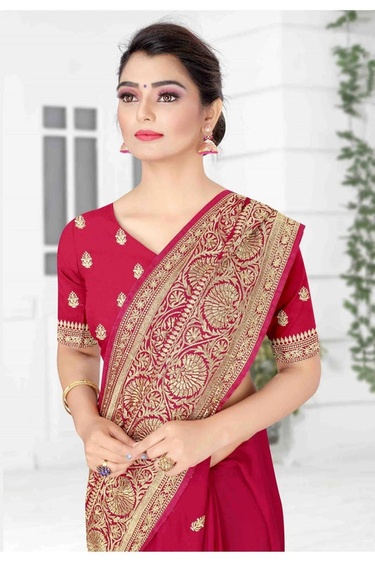 Pink Vichitra Silk Designer Saree NCSD11210753