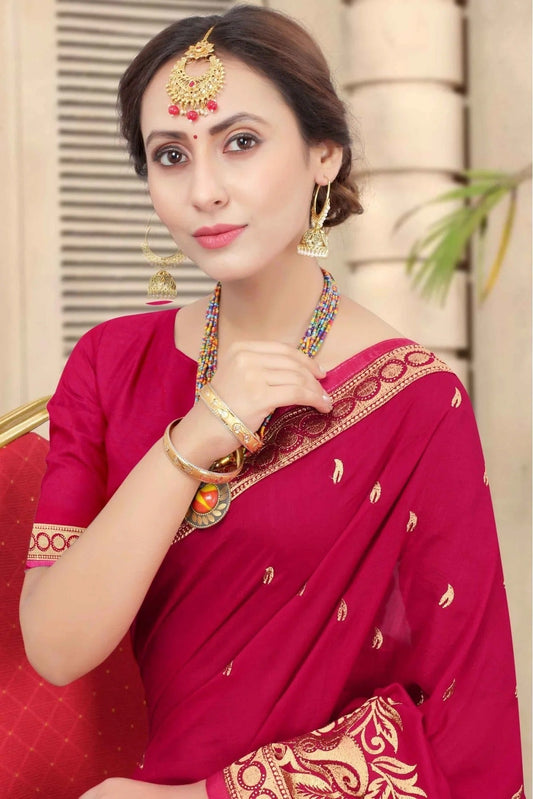 Pink Vichitra Silk Embroidery Saree NCSD11210868